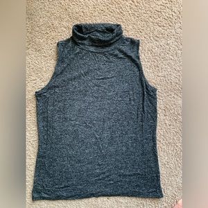 White House Black Market sleeveless turtleneck in dark gray size L
